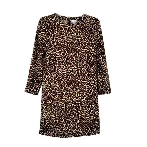 J. Crew Dresses & Skirts - J Crew Factory Womens Size 2 Leopard Print Dress 3/4 Sleeve